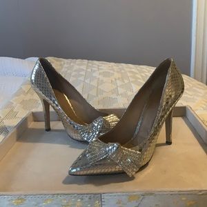 Isabel Marant Gold Embossed Pointed Pumps